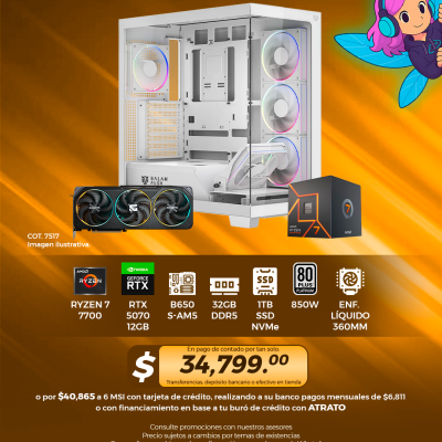PC GAMER AMD Ryzen 7 7700, RTX 5070 12GB, 32GB RAM, 1TB SSD