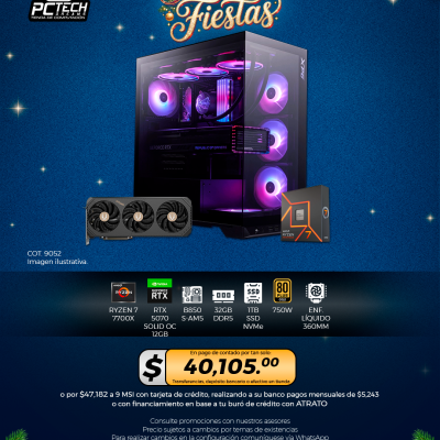 PC GAMER AMD Ryzen 7 7700X, RTX 5070 Solid OC 12GB, 32GB RAM, 1TB SSD