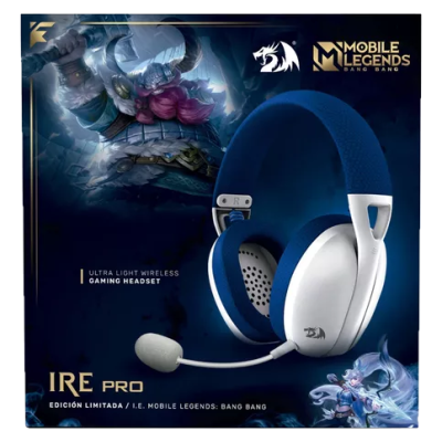Redragon Audífonos Gamer Ire Pro H848, Inalámbrico, USB, Edicion Mobile Legends Blanco/Azul