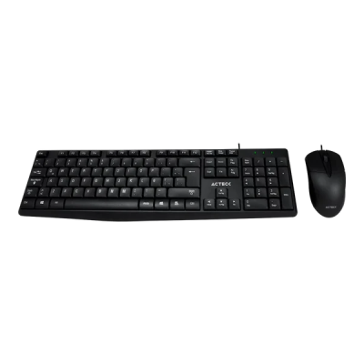 Kit de Teclado y Mouse Acteck AC-928984, Alámbrico, USB, Negro