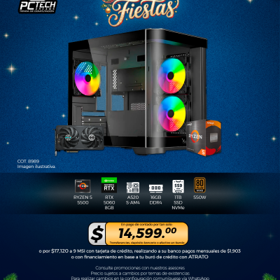 PC GAMER AMD Ryzen 5 5500, RTX 5060 8GB, 16GB RAM, 1TB SSD