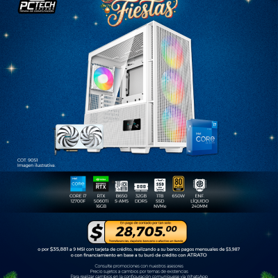 PC GAMER INTEL Core i7 12700F, RTX 5060 Ti 16GB, 32GB RAM, 1TB SSD