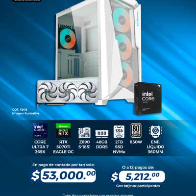 PROMO: PC GAMER INTEL Ultra 7 265K, RTX 5070Ti Eagle OC, 48GB RAM, 2TB SSD