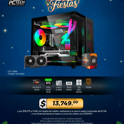 PC GAMER AMD Ryzen 5 5500, RTX 5050 8GB, 16GB RAM, 1TB SSD