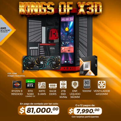 PROMO KINGS OF X3D: PC GAMER AMD Ryzen 9 9950X3D, RTX 5080 GAMING OC, 64GB RAM, 2TB SSD