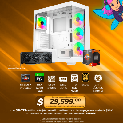 PC GAMER AMD Ryzen 7 5700X3D, RTX 5060 16GB, 32GB RAM, 1TB SSD